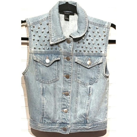 sleeveless denim jacket forever 21